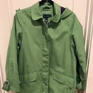 Boden Green Purple Fleece Lined Pea Coat
